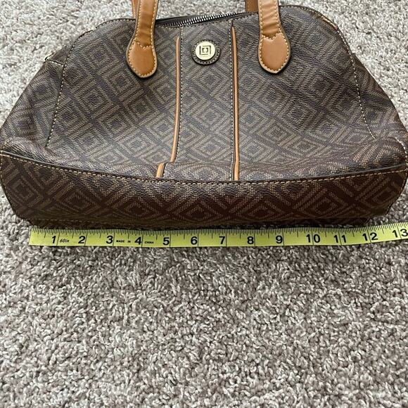 Liz Clayborne Geometric Brown Medium Envelope Handbag Shoulder Purse with Straps - Picture 6 of 13